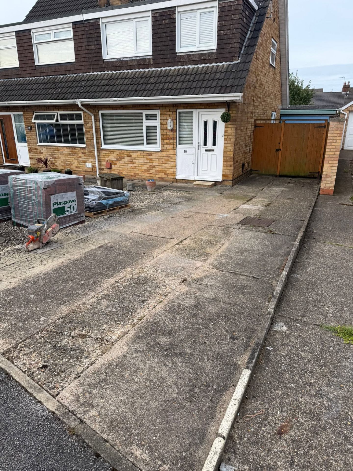 Block paving driveway — before