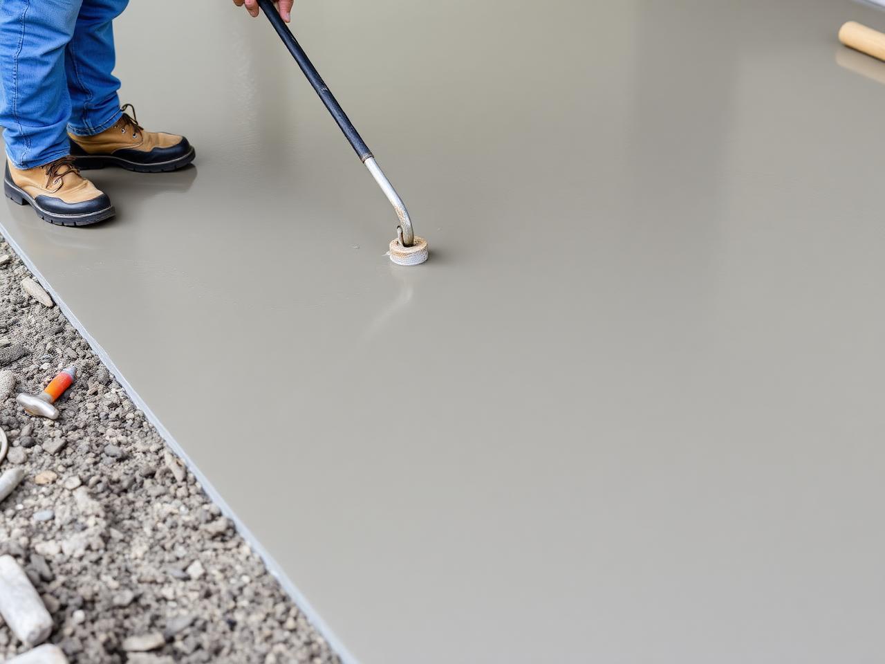 Concrete base poured for a garage or shed slab